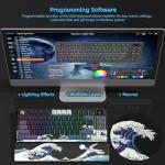 Womier 75% Wireless Mechanical Keyboard with Color Multimedia Screen Anime Gaming Creamy Keyboard, 3-Modes Hot Swappable Kanagawa Theme Key Board w/Wrist Rest, Gasket RGB Custom for Mac/Win (SK80 PRO)