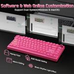 YUNZII RT75 PRO Wireless Gaming Keyboard,Hall Effect Mechanical Rapid Trigger Magnetic Keyboard Bluetooth/USB-C/2.4G 8KHz Polling Rate &128K Scan,RGB Backlit,TGL/SOCD/DKS/MT (Pink, Outemu Red Switch)