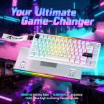 ATTACK SHARK R85 HE 75% Magnetic Wired Gaming Keyboard,8KHz Polling Rate Rapid Trigger,0.005mm RT Precision,256K Scan Rate,Custom Hot-Swappable,Web Driver PC Keyboard for Gamer/Win/Mac,Starlight White