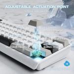 ATTACK SHARK MAMBASNAKE X60HE Rapid Trigger Magnetic Switch 60% RGB Wireless Mechanical Gaming keyboard,2.4Ghz/BT/Wired,8KHZ Polling Rate,0.01mm Adjustable Actuation,Web Driver for PC(White+8 Keycaps)