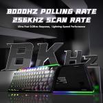 ATTACK SHARK R85HE Wired 75% Hall Effect Rapid Trigger Mechanical RGB Gaming Keyboard with 8K Polling,0.05mm RT Accuracy,0.08MS Latency,Magnetic Switch,5 Layer Sound Damped,Driver for PC(Moonlight)