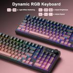 BlueFinger Wireless Gaming Keyboard and Mouse Combo, RGB Backlit, Tri-Mode Bluetooth/2.4G/USB-C Wired, 98 Keys Quiet Keyboard with Number Pad, Volume Knob & Screen, 4800 DPI Mouse for PC/Mac/Laptop
