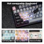 EPOMAKER TH108 PRO Full Size Mechanical Keyboard with Screen & Knob, Wireless Gaming Keyboard with 10000mAh, Creamy Gasket, Hot Swap, Custom Driver, RGB Backlight (Black, Sea Salt Silent)