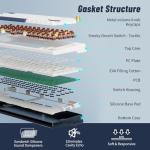 Wireless Mechanical Keyboard with Knob & Wrist Rest, Hot Swap Gasket Custom Structure, Creamy Pre-lubed Tactile Switches, RGB Backlit, Bluetooth/Type-C/2.4G Gaming Keyboard for Win/Mac (White)