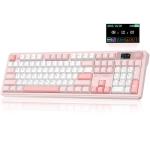 CORBOBO LINGBAO K108 Pro Wireless Mechanical Keyboard with Screen & Knob, Full Size Creamy Keyboard with Number Pad, 10000mAh Battery, PBT Keycaps, RGB Backlit, Hot-swappable Gaming Keyboards