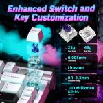 ATTACK SHARK R85 HE 75% Magnetic Wired Gaming Keyboard,8KHz Polling Rate Rapid Trigger,0.005mm RT Precision,256K Scan Rate,Custom Hot-Swappable,Web Driver PC Keyboard for Gamer/Win/Mac,Starlight White