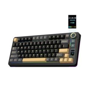 EPOMAKER X Aula EA75 MAX Wireless Gaming Keyboard with Screen & Knob, 5000mAh, Hot-Swap, Lubed Switches, RGB Backlit, Creamy Gasket, 75% Mechanical Keyboard (Black, Reaper Switch)