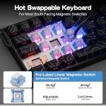 EPOMAKER Aula MINI60 HE Hall Effect Gaming Keyboard, 2.4GHz/BT, 8K Hz Polling, SOCD & DKS, Adjustable Actuation & Fast Trigger, PBT Keycap, 60% Wireless Mechanical Keyboard for Win/Mac (Max)