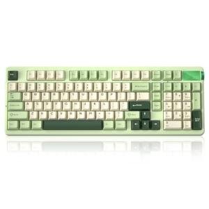 LEOBOG A98 - 96% Mechanical Keyboard Wireless Tri-Mode BT5.0/2.4GHz/USB-C, Creamy Keyboard with Number Pad, Gasket Structure Hot Swappable, RGB Backlit Green Gaming Keyboard with Knob for PC/Mac/Win