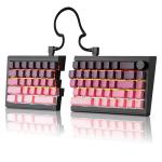 ZORNHER ST68 Wireless Ergonomic Split Mechanical Keyboard,65% Pink & Purple Custom Creamy TKL Keyboard with Knob,Lighted Up PBT Keycaps,Pre-lubed Clicky Switches,Hot-Swappable,RGB Backlit