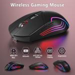 BlueFinger Wireless Gaming Keyboard and Mouse Combo, RGB Backlit, Tri-Mode Bluetooth/2.4G/USB-C Wired, 98 Keys Quiet Keyboard with Number Pad, Volume Knob & Screen, 4800 DPI Mouse for PC/Mac/Laptop