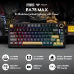 EPOMAKER X Aula EA75 MAX Wireless Gaming Keyboard with Screen & Knob, 5000mAh, Hot-Swap, Lubed Switches, RGB Backlit, Creamy Gasket, 75% Mechanical Keyboard (Black, Reaper Switch)