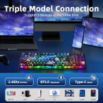 ZORNHER ZH980 Mechanical Keyboard,95% Blue Creamy Keyboard with Number Pad,Van Gogh's Starry Night Dye Sublimation PBT Keycaps,Pre-lubed Clicky Switches,Hot-Swappable