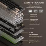 RK ROYAL KLUDGE M65 Wireless Gaming Keyboard with Volume Knob, 60% Hot Swappable Mechanical Keyboard 2.4G/BT/USB-C, Gasket Mount, Battery Display, PBT Keycaps, Hot-Swappable Cream Switch, Black