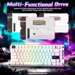 ATTACK SHARK R85 HE 75% Magnetic Wired Gaming Keyboard,8KHz Polling Rate Rapid Trigger,0.005mm RT Precision,256K Scan Rate,Custom Hot-Swappable,Web Driver PC Keyboard for Gamer/Win/Mac,Starlight White