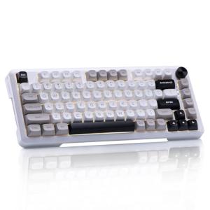 E-YOOSO Z-82 Wireless Mechanical Keyboard, 75% Layout, Hot-Swap Wireless Gaming Keyboard, BT/2.4GHz/Type-C Triple Mode, RGB Backlit Gaming Keyboards, Compatible with Win/Mac (White&Gray&Black)
