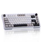 E-YOOSO Z-82 Wireless Mechanical Keyboard, 75% Layout, Hot-Swap Wireless Gaming Keyboard, BT/2.4GHz/Type-C Triple Mode, RGB Backlit Gaming Keyboards, Compatible with Win/Mac (White&Gray&Black)