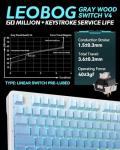 Aula F87 Pro Gaming Keyboard, Tri-Mode BT5.0/2.4GHz/USB-C Hot-Swappable RGB Wireless Mechanical Keyboard, Gasket Mount, 8000mAh, for Windows/Mac Gamer & Typists（LEOBOG Gray Wood Switch V4）