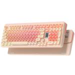 Keymatic Foundation Mechanical Keyboard,98% Pink Creamy Keyboard Gaming Keyboard,3 Mode with Multimedia Screen,RGB Backlit,Jelly MOA Profile keycaps for Win/Mac,Pink