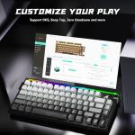 ATTACK SHARK R85HE Wired 75% Hall Effect Rapid Trigger Mechanical RGB Gaming Keyboard with 8K Polling,0.05mm RT Accuracy,0.08MS Latency,Magnetic Switch,5 Layer Sound Damped,Driver for PC(Moonlight)