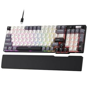 RK ROYAL KLUDGE C96 HE Mechanical Gaming Keyboard, Hall Effect Magnetic Switch, Hot Swappable 90% Wired RGB Keyboard w/Wrist Rest, Rapid Trigger Adjustable Actuation, 8K Polling Rate, Pro Web Driver