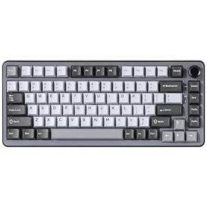 YUNZII B75 Mechanical Keyboard,75% Layout with Knob,Hot Swappable RGB Backlit Gasket Mounted, Creamy Typing, Double-Shot PBT Keycaps,Cherry Profile,for Win/Mac(Dark Grey, Milk V2 Linear Switch)