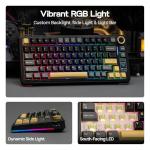 EPOMAKER X Aula EA75 MAX Wireless Gaming Keyboard with Screen & Knob, 5000mAh, Hot-Swap, Lubed Switches, RGB Backlit, Creamy Gasket, 75% Mechanical Keyboard (Black, Reaper Switch)