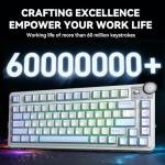 Aula AU75 75% Wireless Gaming Keyboard, Tri-Mode Hot-Swappable Mechanical Keyboard with Control Knob, RGB Backlit, PBT Keycaps, Bluetooth/2.4G/USB-C, for PC/PS5/Mac Gamers （LEOBOG Seiya Switch）