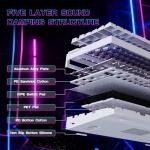 ATTACK SHARK R85 HE Wired Rapid Trigger Mechanical RGB Gaming Keyboard with Custom Lightbox,8KHz Polling Rate,0.005mm RT Accuracy,0.08MS Latency,Hall Effect,Magnetic Switch,Driver for PC-White Contour