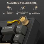 RK ROYAL KLUDGE M65 Wireless Gaming Keyboard with Volume Knob, 60% Hot Swappable Mechanical Keyboard 2.4G/BT/USB-C, Gasket Mount, Battery Display, PBT Keycaps, Hot-Swappable Cream Switch, Black