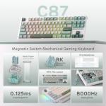 RK ROYAL KLUDGE C87 HE Rapid Trigger Gaming Keyboard, 75% TKL Wired RGB Mechanical Keyboards, Hall Effect Magnetic Switch Keyboard w/Actuation Point Adjustable, 8K Hz Polling Rate, for FPS Gamer