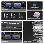 EPOMAKER Split70 Wireless Ergonomic Keyboard with QMK/VIA and Knob, Mechanical Gaming Keyboard with RGB, Hot-Swap, Creamy Linear Switch, PBT Keycap, Mac Modifier, Gasket, 70% Split Layout (Black)