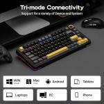 EPOMAKER X Aula EA75 MAX Wireless Gaming Keyboard with Screen & Knob, 5000mAh, Hot-Swap, Lubed Switches, RGB Backlit, Creamy Gasket, 75% Mechanical Keyboard (Black, Reaper Switch)