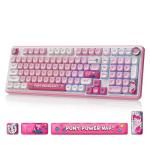 My Little Pony Wireless Mechanical Keyboard - 101 Keys RGB Gaming Keyboard with Custom Linear Switches, Hot-Swap & Knob Control, Triple Connection (BT5.0/USB-C/2.4GHz), Ergonomic for Work & Gaming