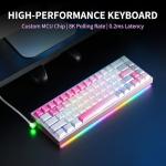 Hexgears MAG68 65% Mechanical Gaming Keyboard Wire, Magnetic Switch Hot-Swappable Keyboard, All-Aluminum Case, 16.8M RGB Backlit&Strip, Rapid Trigger, 8000Hz Polling Rate-Late Sakura