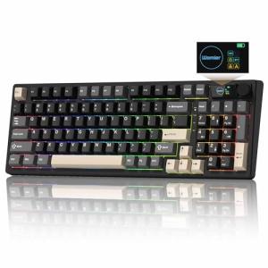 Keymatic M98 Wireless Mechanical Keyboard w/Screen & Knob, 96% Gaming Keyboard BT/2.4G/USB-C, Hot Swappable Custom Gaming Creamy Keyboard,with 8000mAh Battery