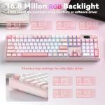CORBOBO LINGBAO K108 Pro Wireless Mechanical Keyboard with Screen & Knob, Full Size Creamy Keyboard with Number Pad, 10000mAh Battery, PBT Keycaps, RGB Backlit, Hot-swappable Gaming Keyboards