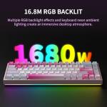 Hexgears MAG68 65% Mechanical Gaming Keyboard Wire, Magnetic Switch Hot-Swappable Keyboard, All-Aluminum Case, 16.8M RGB Backlit&Strip, Rapid Trigger, 8000Hz Polling Rate-Late Sakura