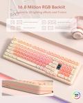 Keymatic Foundation Mechanical Keyboard,98% Pink Creamy Keyboard Gaming Keyboard,3 Mode with Multimedia Screen,RGB Backlit,Jelly MOA Profile keycaps for Win/Mac,Pink