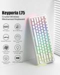 Keyporia L75 Wireless Mechanical Keyboard with Knob, 75% Hot Swappable Custom Gaming Keyboard Gasket Structure with RGB Backlit, Pre-lubed Switches, Crystal Jelly PBT Keycaps, 2.4GHz/USB-C/BT5.0 Mode