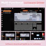 CORBOBO LINGBAO K108 Pro Wireless Mechanical Keyboard with Screen & Knob, Full Size Creamy Keyboard with Number Pad, 10000mAh Battery, PBT Keycaps, RGB Backlit, Hot-swappable Gaming Keyboards