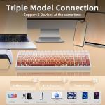 ZORNHER ZH100 Wireless Mechanical Keyboard,98% Rose Pink Creamy Keyboard with Number Pad,Full Size Hot-Swappable Gaming Keyboard,Lighted Up PBT Dipped Keycaps,KKT Red Switches