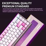 Hexgears MAG68 65% Mechanical Gaming Keyboard Wire, Magnetic Switch Hot-Swappable Keyboard, All-Aluminum Case, 16.8M RGB Backlit&Strip, Rapid Trigger, 8000Hz Polling Rate-Late Sakura