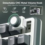 RK ROYAL KLUDGE X87 Gasket Mechanical Keyboard, 75% Wireless Gaming Keyboard with Touchable X-Plate & Volume Knob, Bluetooth/2.4GHz/Wired, Hot Swappable RGB Backlit (Green, Light Switch)