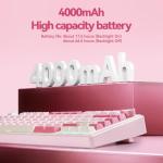 AULA F75 Wireless Keyboard, 75% Gaming Keyboard Hot Swappable with Creamy Sound,Bluetooth/2.4GHz/USB-C,Custom RGB Mechanical Keyboard for PC Gamer - Pink