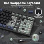 Rainy75 Wireless Gaming Keyboard QMK/VIA, Mechanical Keyboard, Bluetooth 5.0/2.4GHz/USB-C,Hot Swappable Custom Keyboard,Gasket Structure,Pre-lubed Linear Switches RGB Backlit ComputerKeyboards