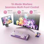 My Little Pony Wireless Mechanical Keyboard - 81 Keys RGB Gaming Keyboard with Custom Linear Switches, Hot-Swap & Knob Control, Triple Connection (BT5.0/USB-C/2.4GHz), Compact for Work & Gaming