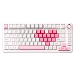 YUNZII B75 PRO Wireless Mechanical Keyboard,75% Layout with Knob,Hot Swap Gasket Structure,Creamy Pre-lubed Switches,RGB Backlit,Bluetooth/Type-C/2.4G for Win/Mac (White, Cocoa Cream V2 Switch)