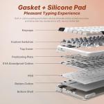 E-YOOSO Z-82 Wireless Mechanical Keyboard, 75% Layout, Hot-Swap Wireless Gaming Keyboard, BT/2.4GHz/Type-C Triple Mode, RGB Backlit Gaming Keyboards, Compatible with Win/Mac (White&Gray&Black)