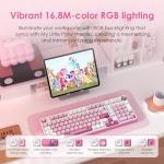 My Little Pony Wireless Mechanical Keyboard - 101 Keys RGB Gaming Keyboard with Custom Linear Switches, Hot-Swap & Knob Control, Triple Connection (BT5.0/USB-C/2.4GHz), Ergonomic for Work & Gaming